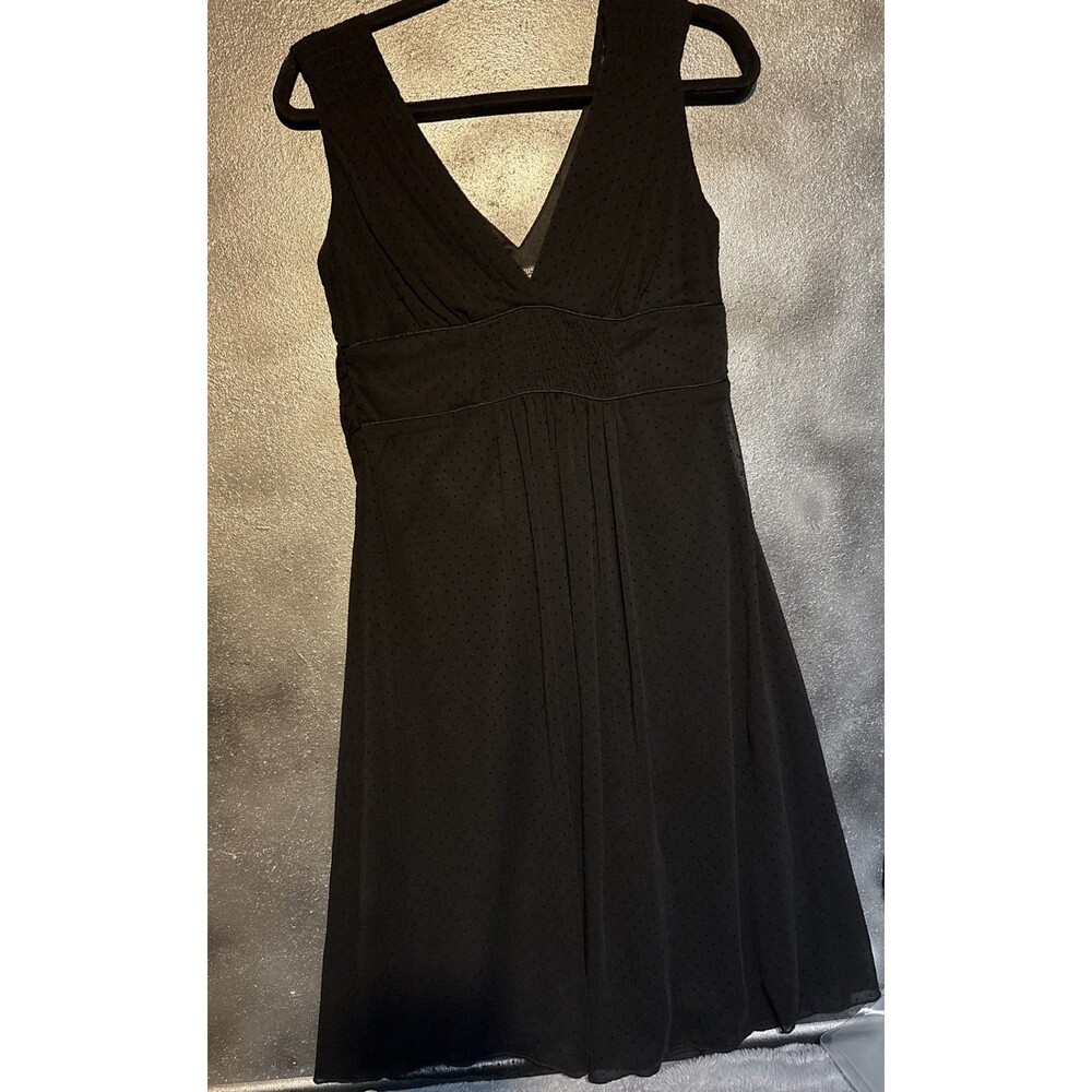 Bisou Bisou Michele Bohbot Black Polka Dot Sleeveless V-Neck Dress Sz 4 Wedding